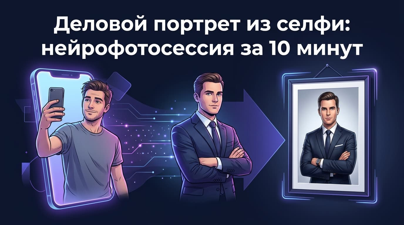 Деловой портрет из селфи: нейрофотосессия за 10 минут