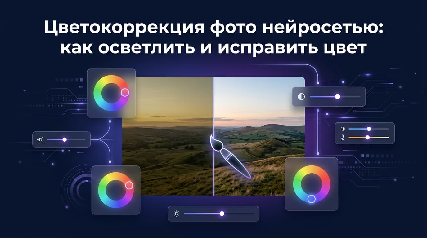 Цветокоррекция фото нейросетью: как осветлить и исправить цвет