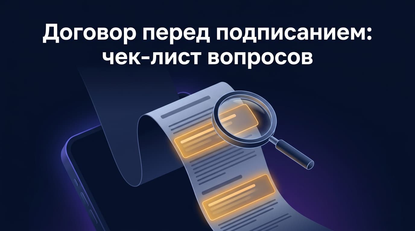 Договор перед подписанием: чек-лист вопросов