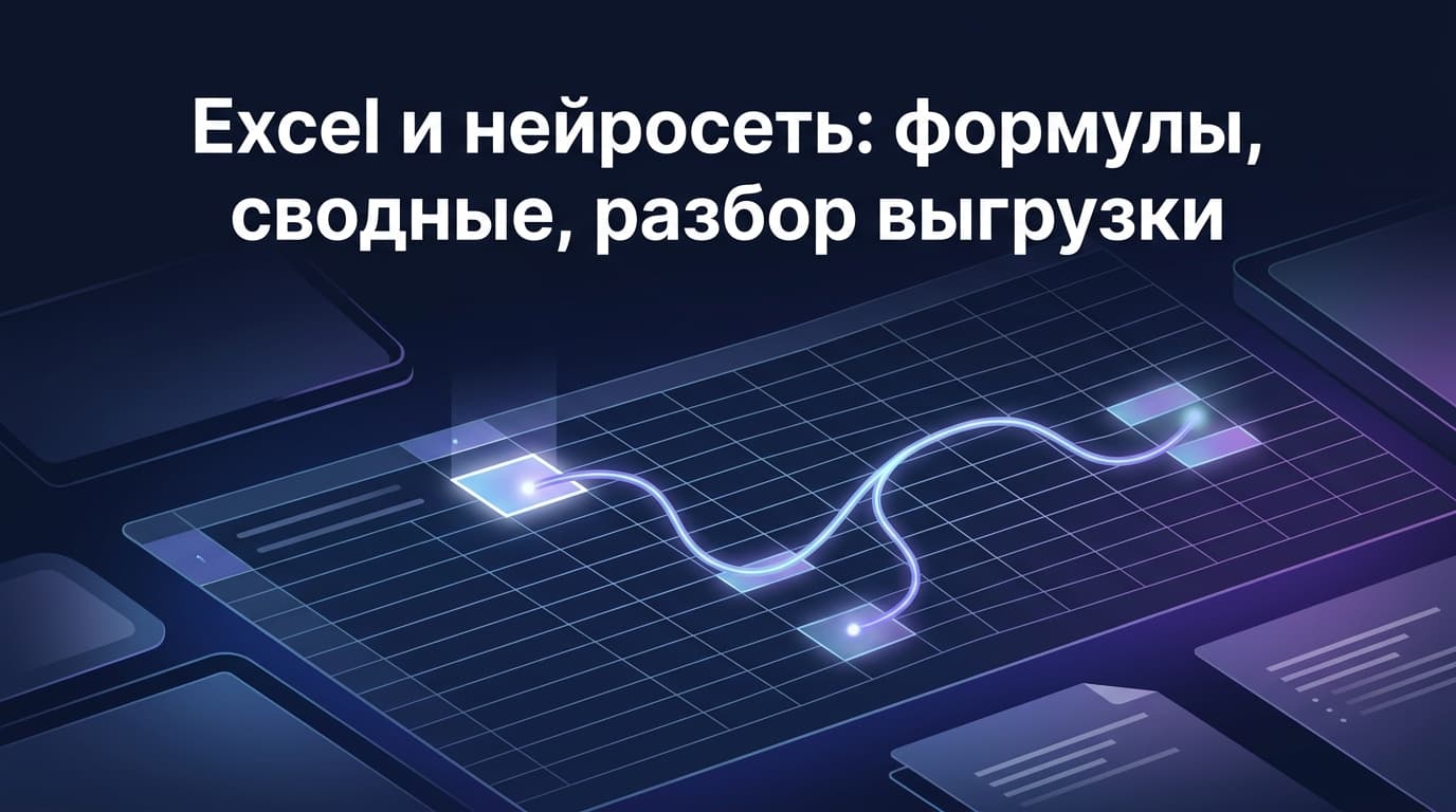Excel и нейросеть: формулы, сводные, разбор выгрузки