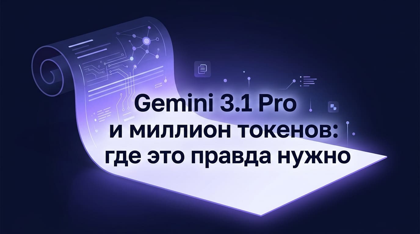 Gemini 3.1 Pro и миллион токенов: где это правда нужно