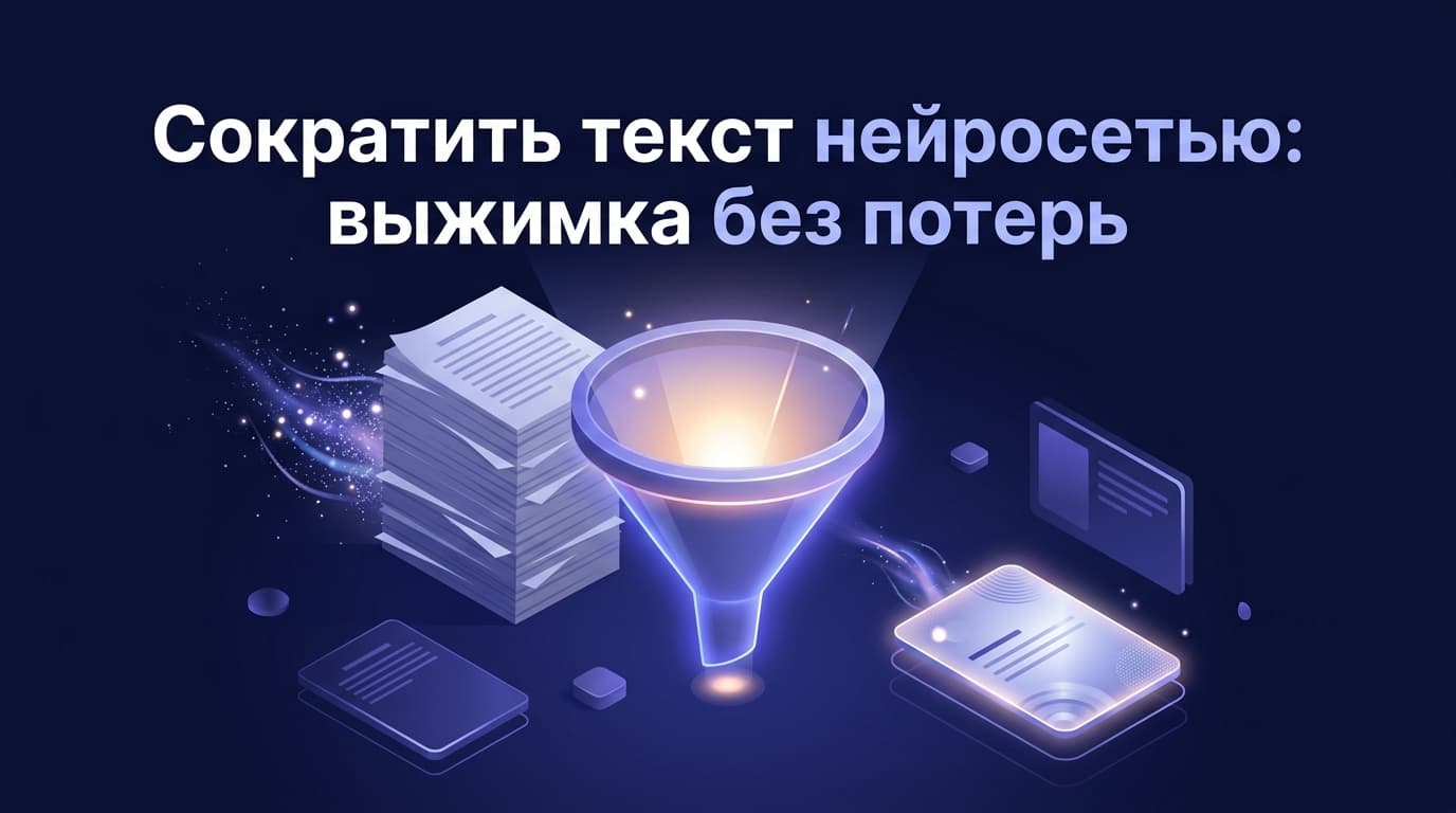 Сократить текст нейросетью: выжимка без потерь