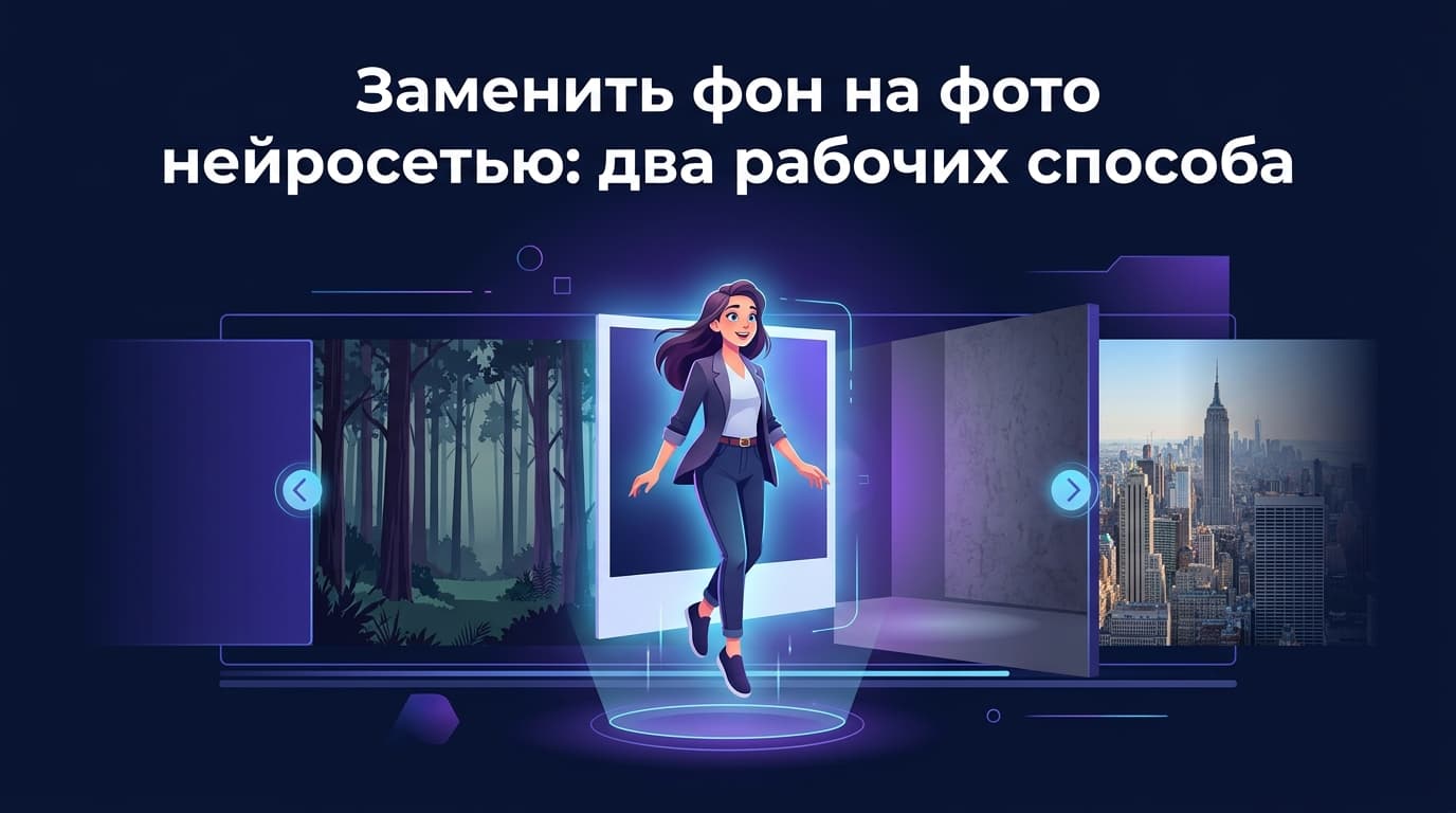 Заменить фон на фото нейросетью: два рабочих способа