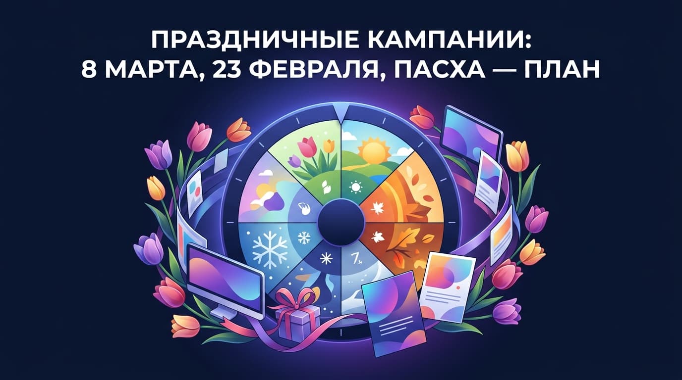 Праздничные кампании: 8 Марта, 23 февраля, Пасха — план