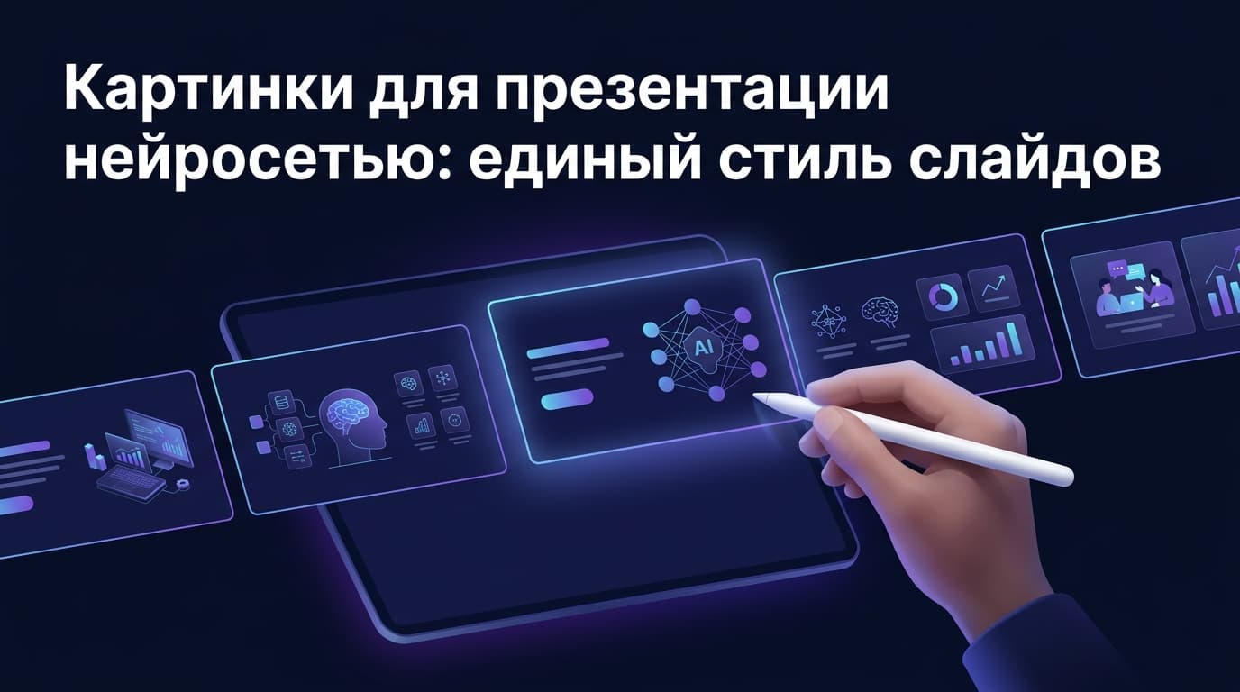 Картинки для презентации нейросетью: единый стиль слайдов