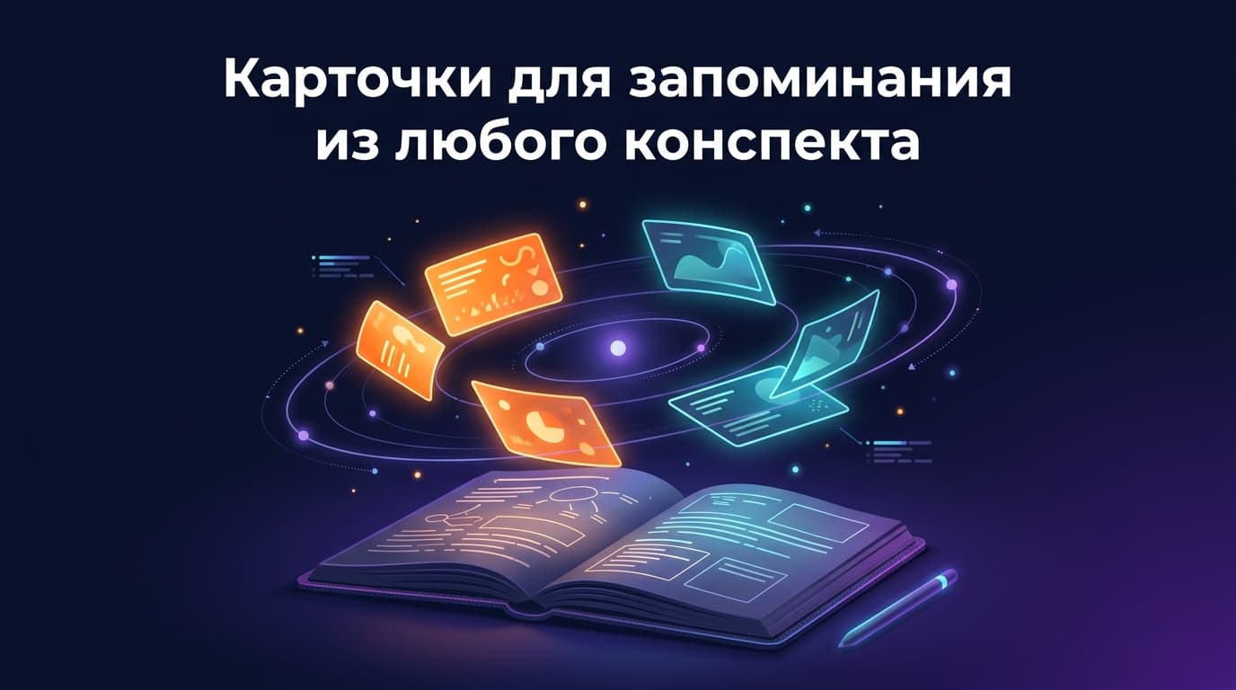Карточки для запоминания из любого конспекта