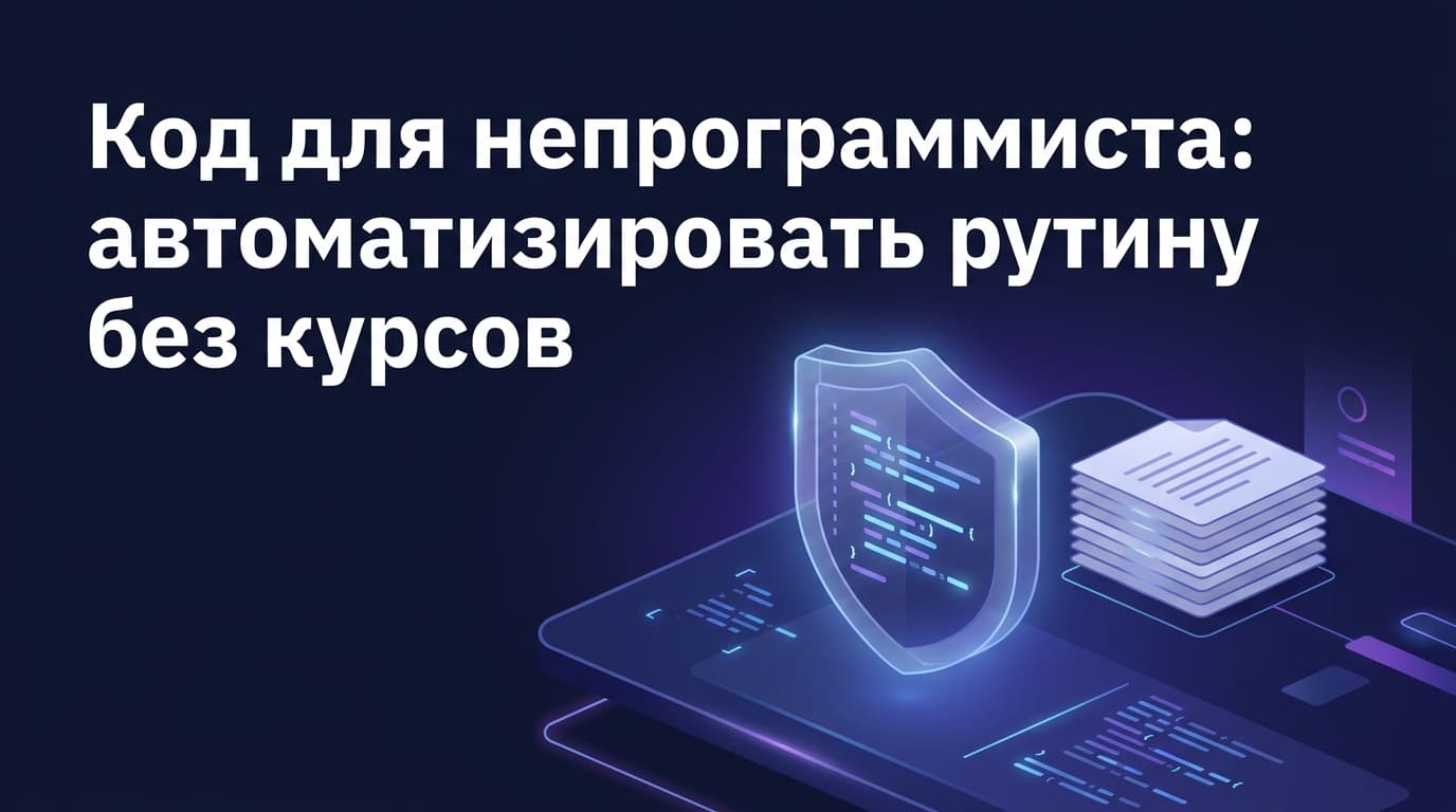 Код для непрограммиста: автоматизировать рутину без курсов