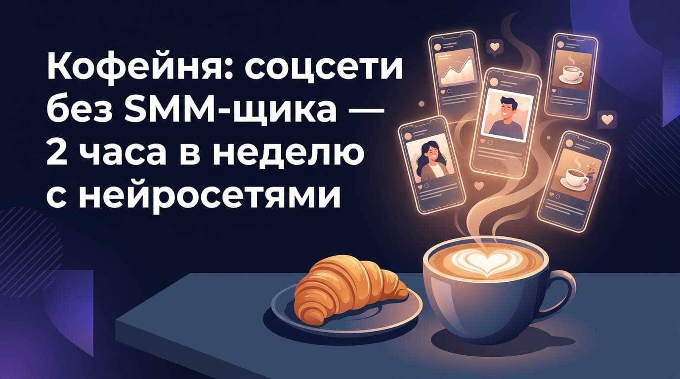 Кофейня: соцсети без SMM-щика — 2 часа в неделю с нейросетями