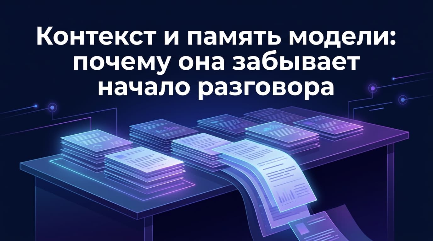 Контекст и память модели: почему она забывает начало разговора