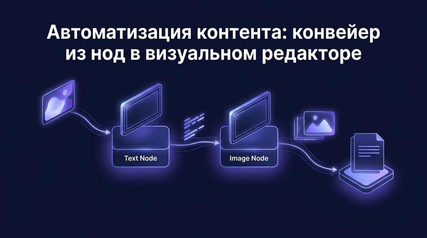 Автоматизация контента: конвейер из нод в визуальном редакторе