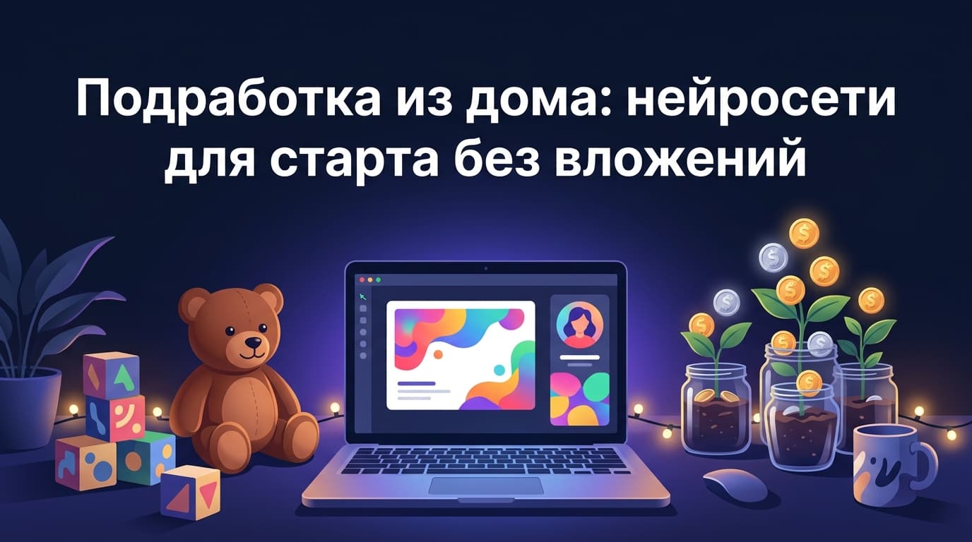 Подработка из дома: нейросети для старта без вложений