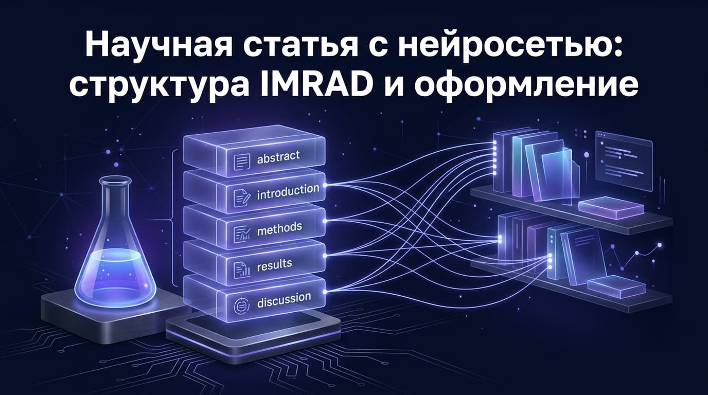 Научная статья с нейросетью: структура IMRAD и оформление