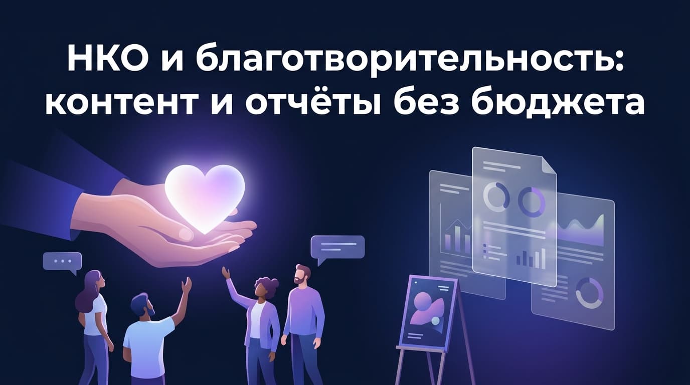 НКО и благотворительность: контент и отчёты без бюджета