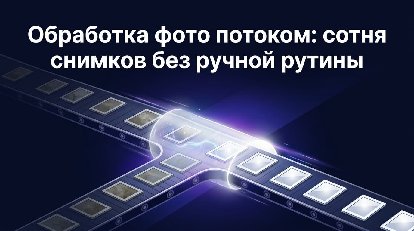 Обработка фото потоком: сотня снимков без ручной рутины
