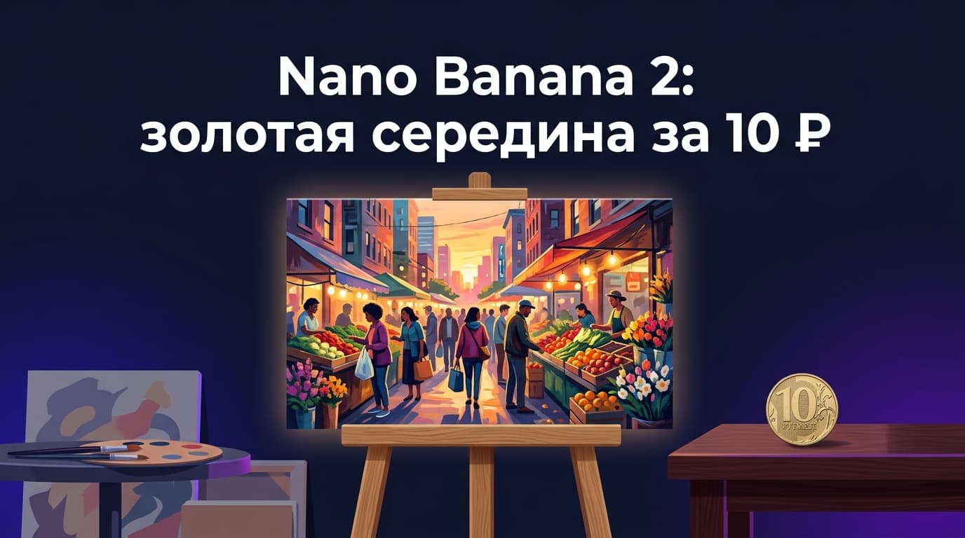 Nano Banana 2: золотая середина за 10 ₽