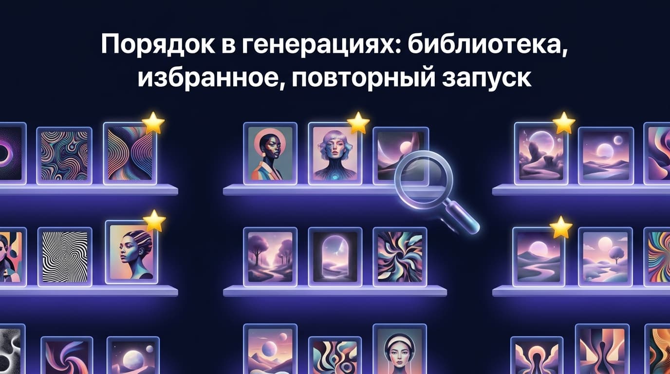 Порядок в генерациях: библиотека, избранное, повторный запуск