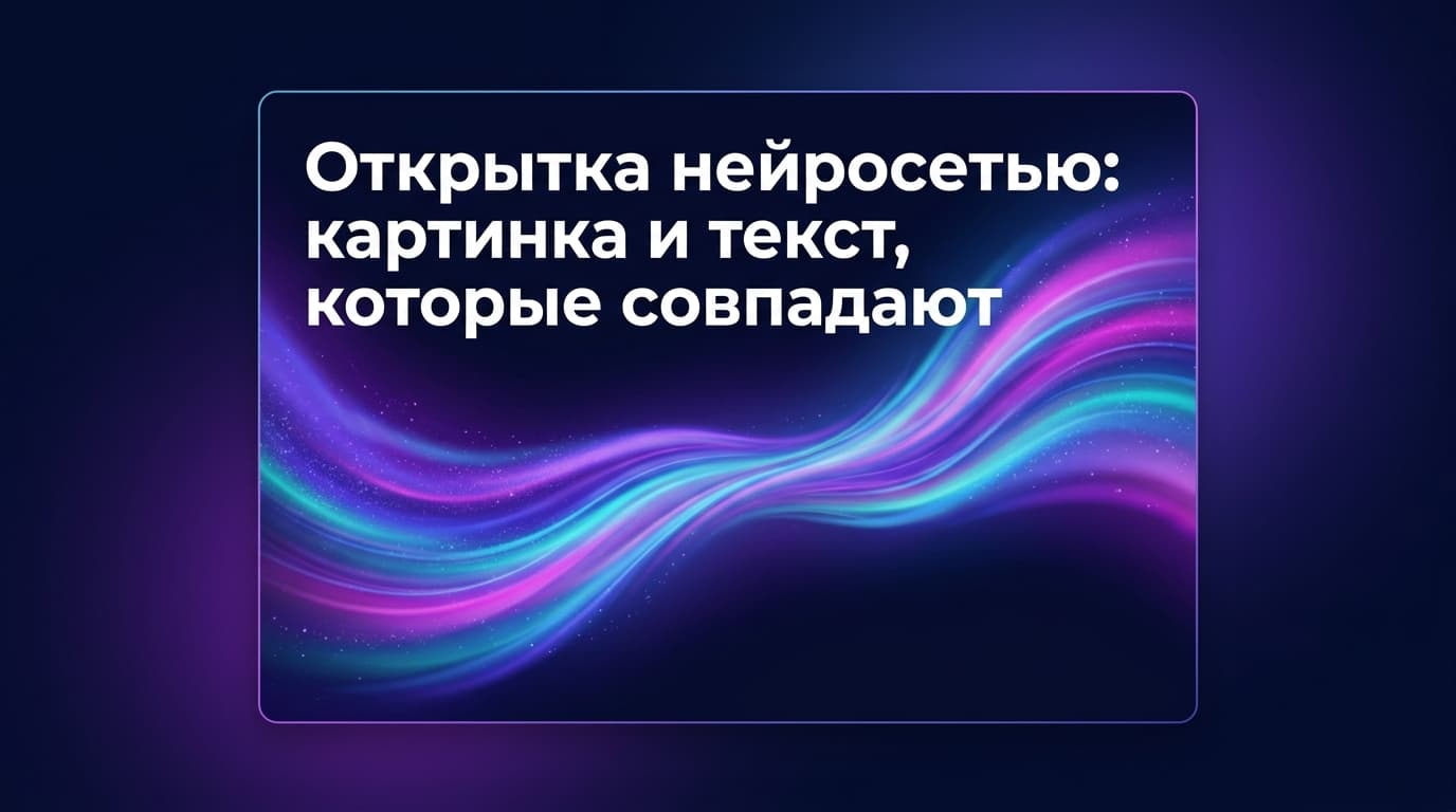 Открытка нейросетью: картинка и текст, которые совпадают