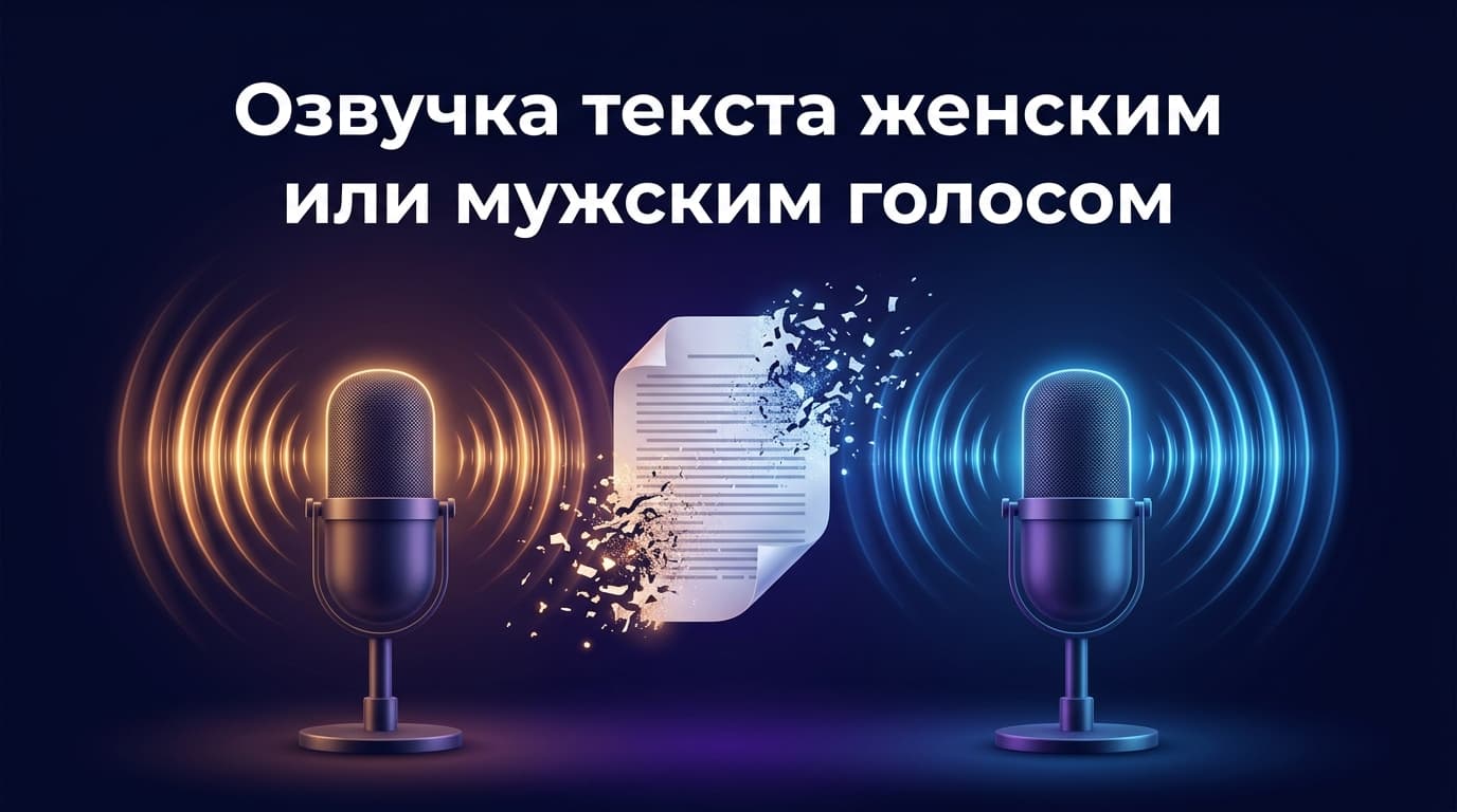 Озвучка текста женским или мужским голосом