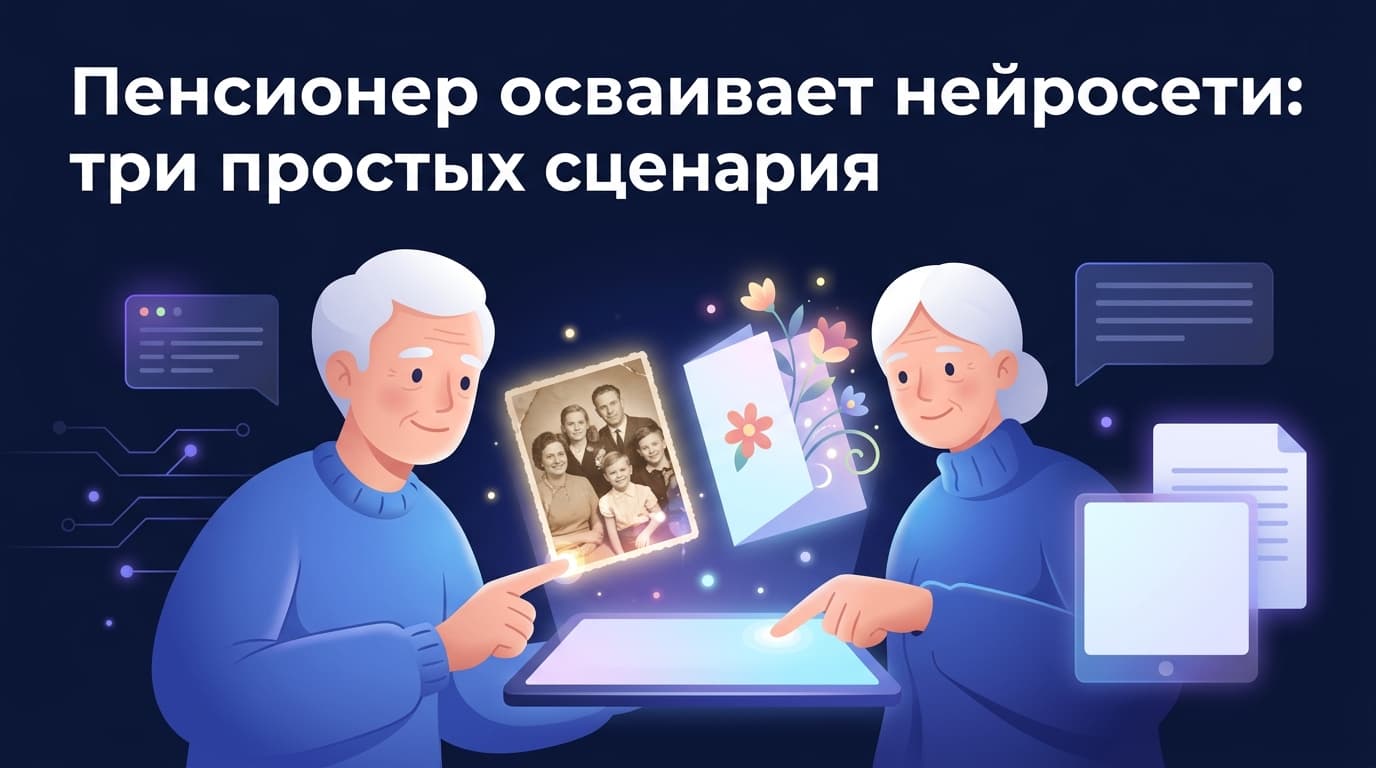 Пенсионер осваивает нейросети: три простых сценария