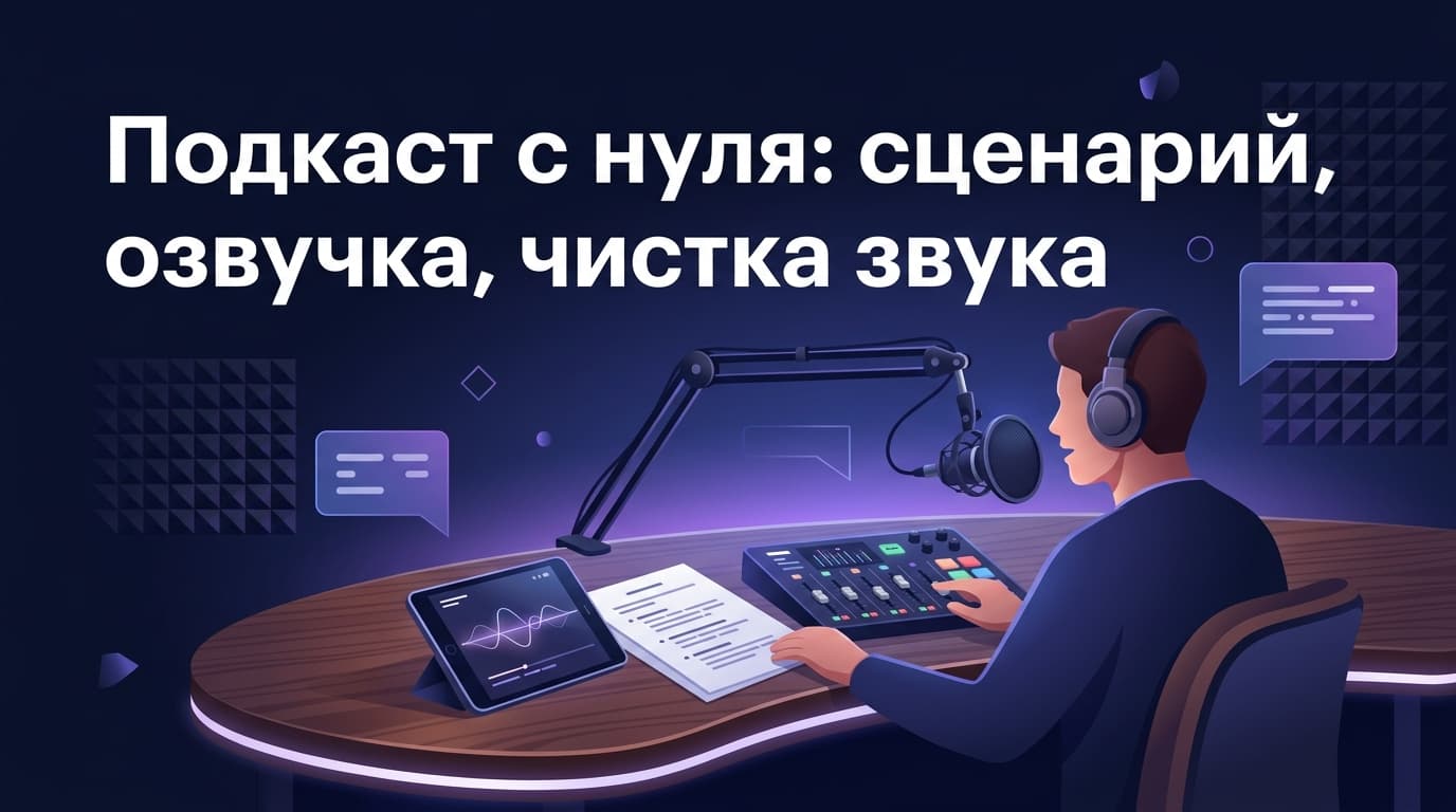Подкаст с нуля: сценарий, озвучка, чистка звука
