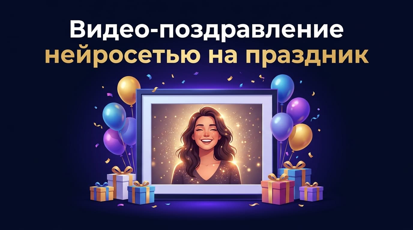 Видео-поздравление нейросетью на праздник