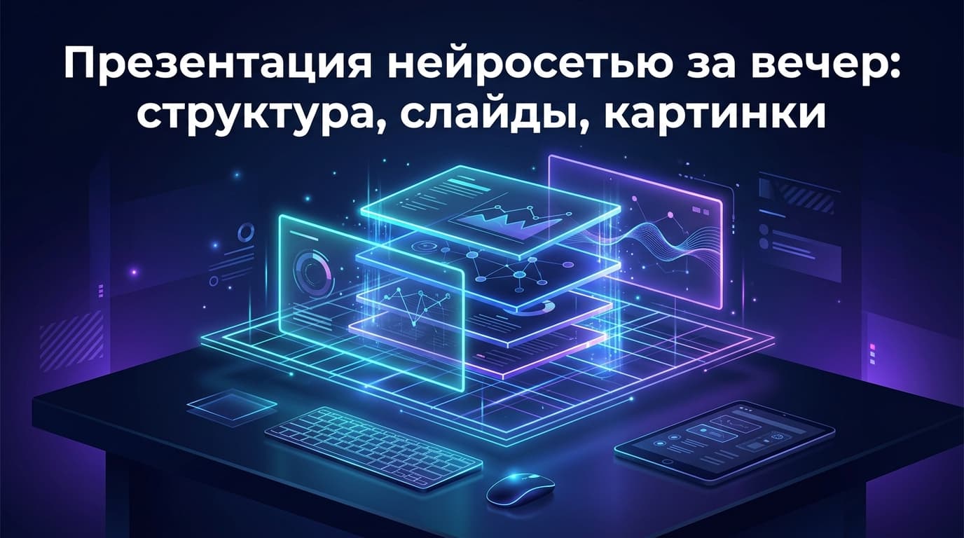 Презентация нейросетью за вечер: структура, слайды, картинки