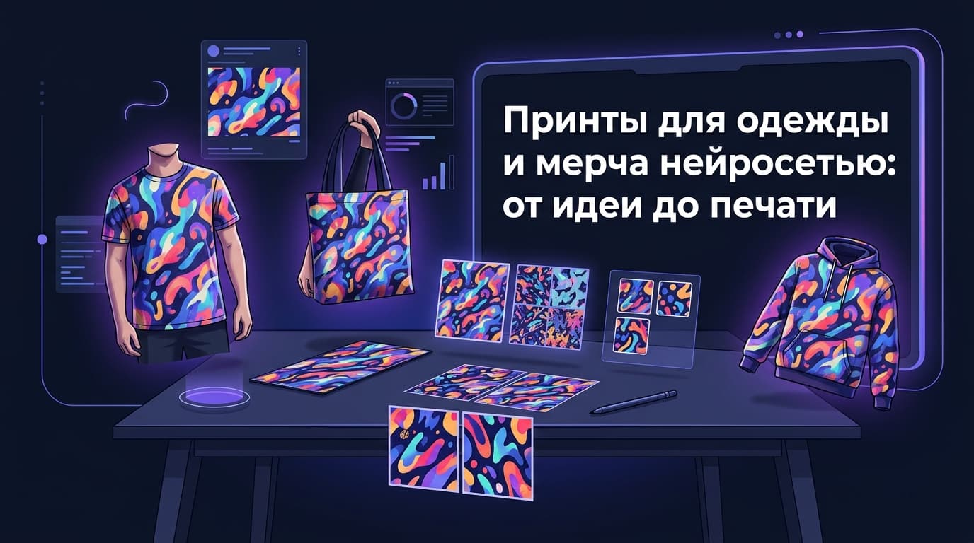 Принты для одежды и мерча нейросетью: от идеи до печати