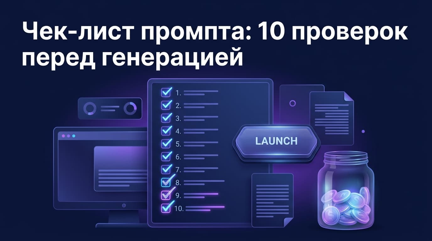 Чек-лист промпта: 10 проверок перед генерацией