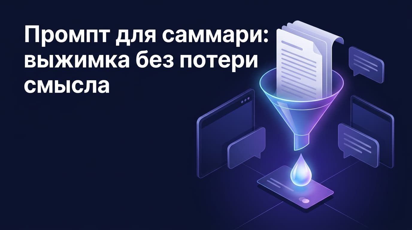 Промпт для саммари: выжимка без потери смысла