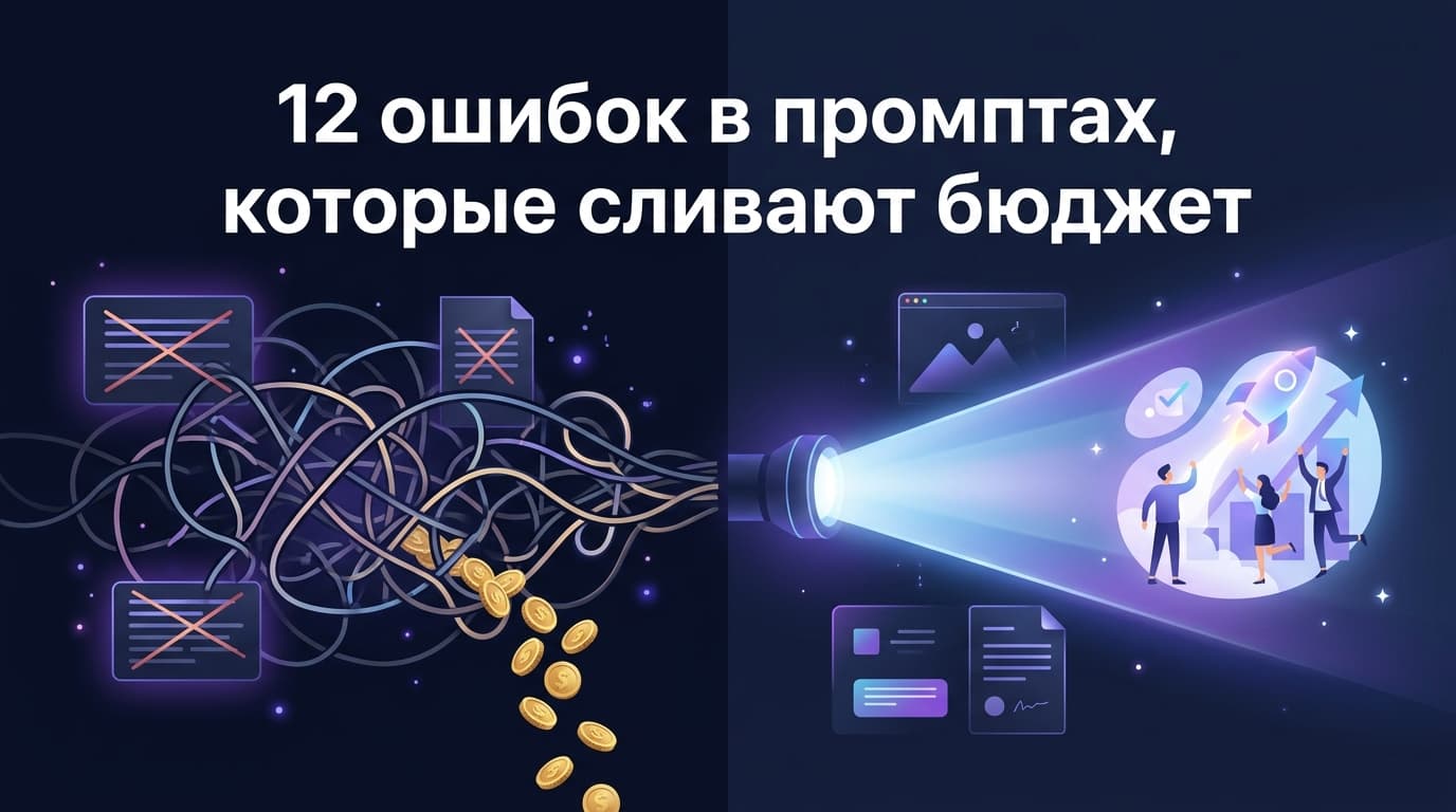 12 ошибок в промптах, которые сливают бюджет