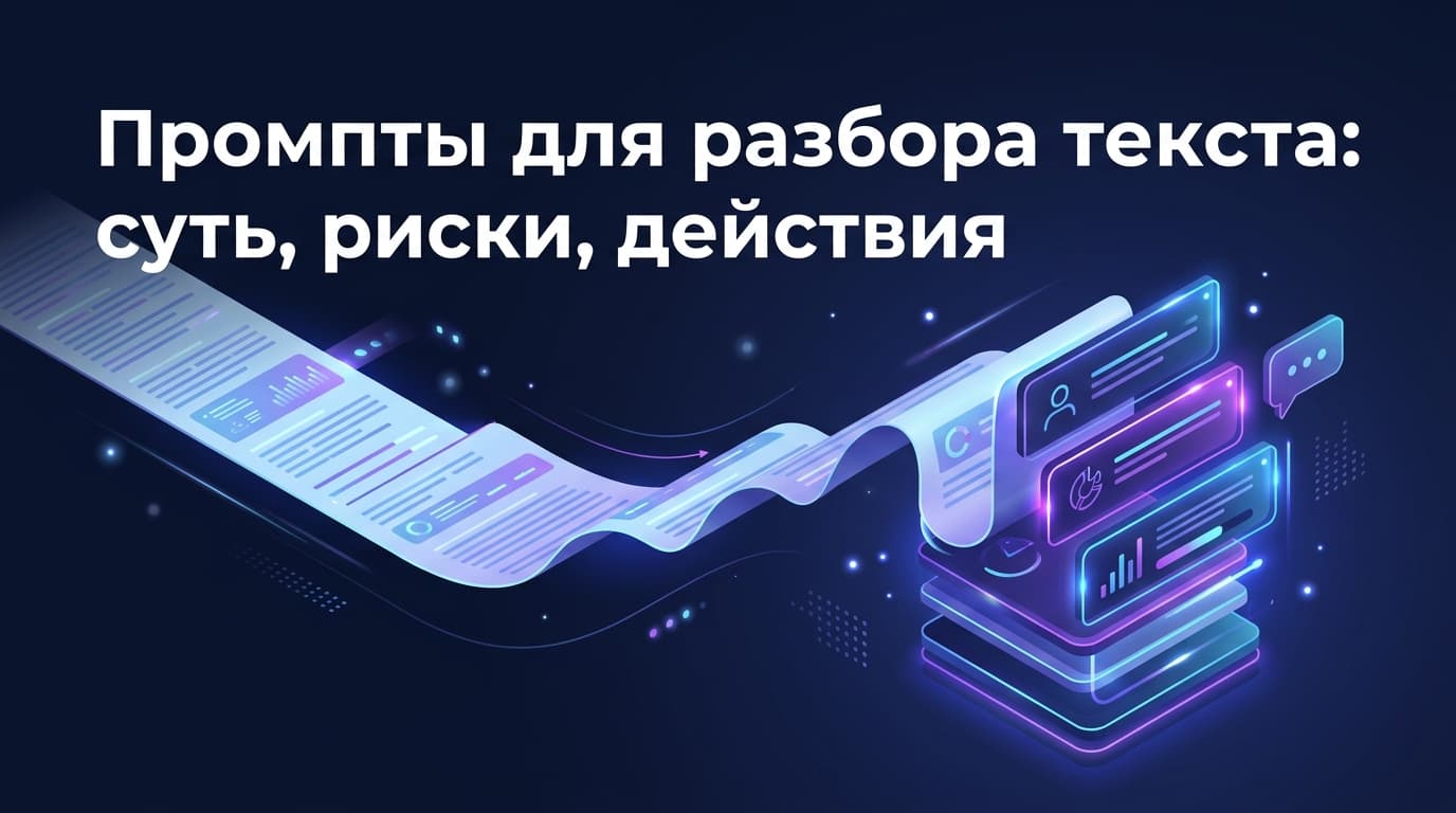 Промпты для разбора текста: суть, риски, действия