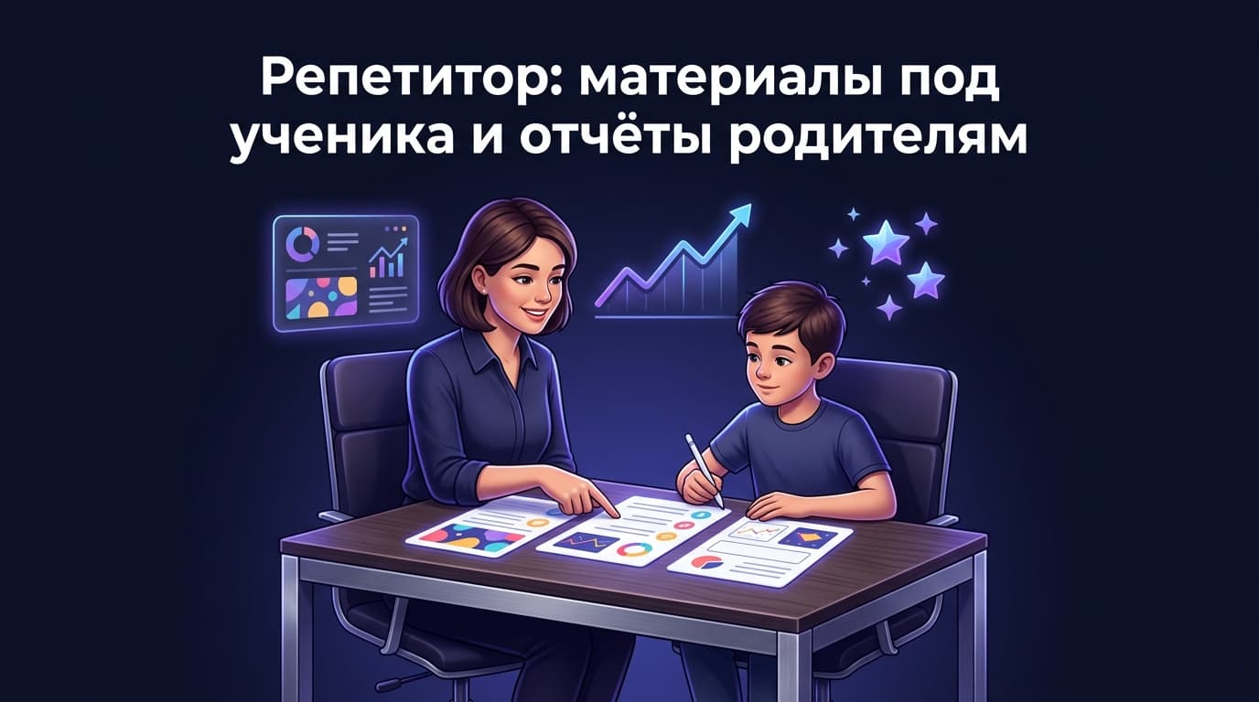 Репетитор: материалы под ученика и отчёты родителям