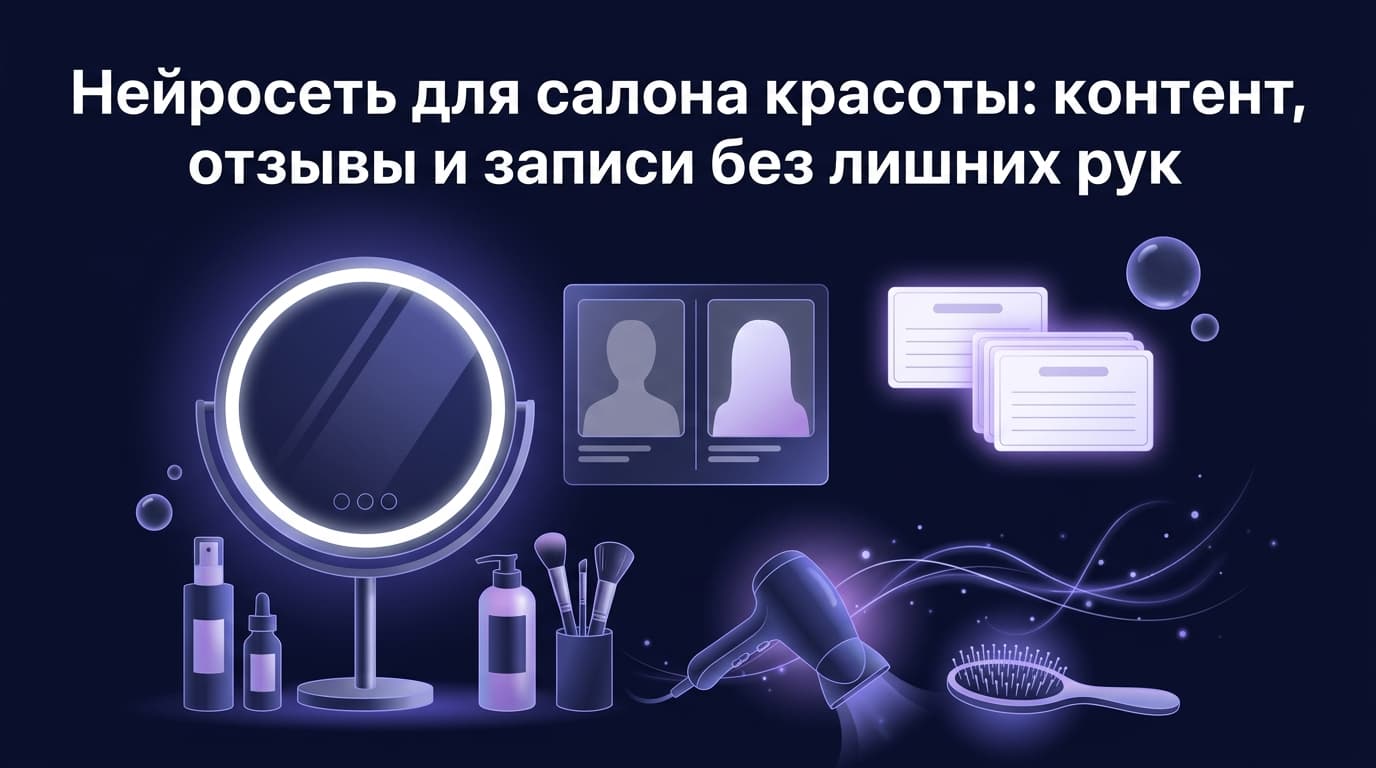 Нейросеть для салона красоты: контент, отзывы и записи без лишних рук
