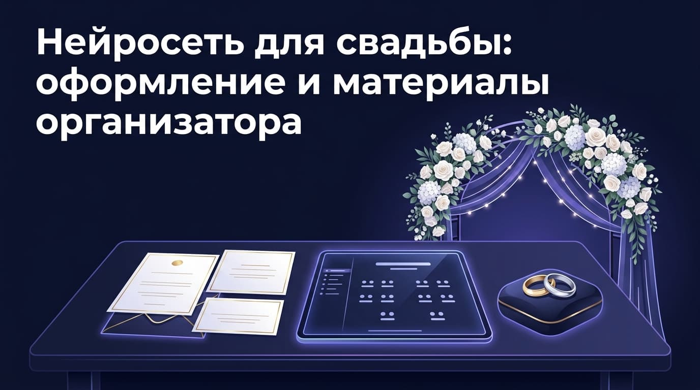 Нейросеть для свадьбы: оформление и материалы организатора