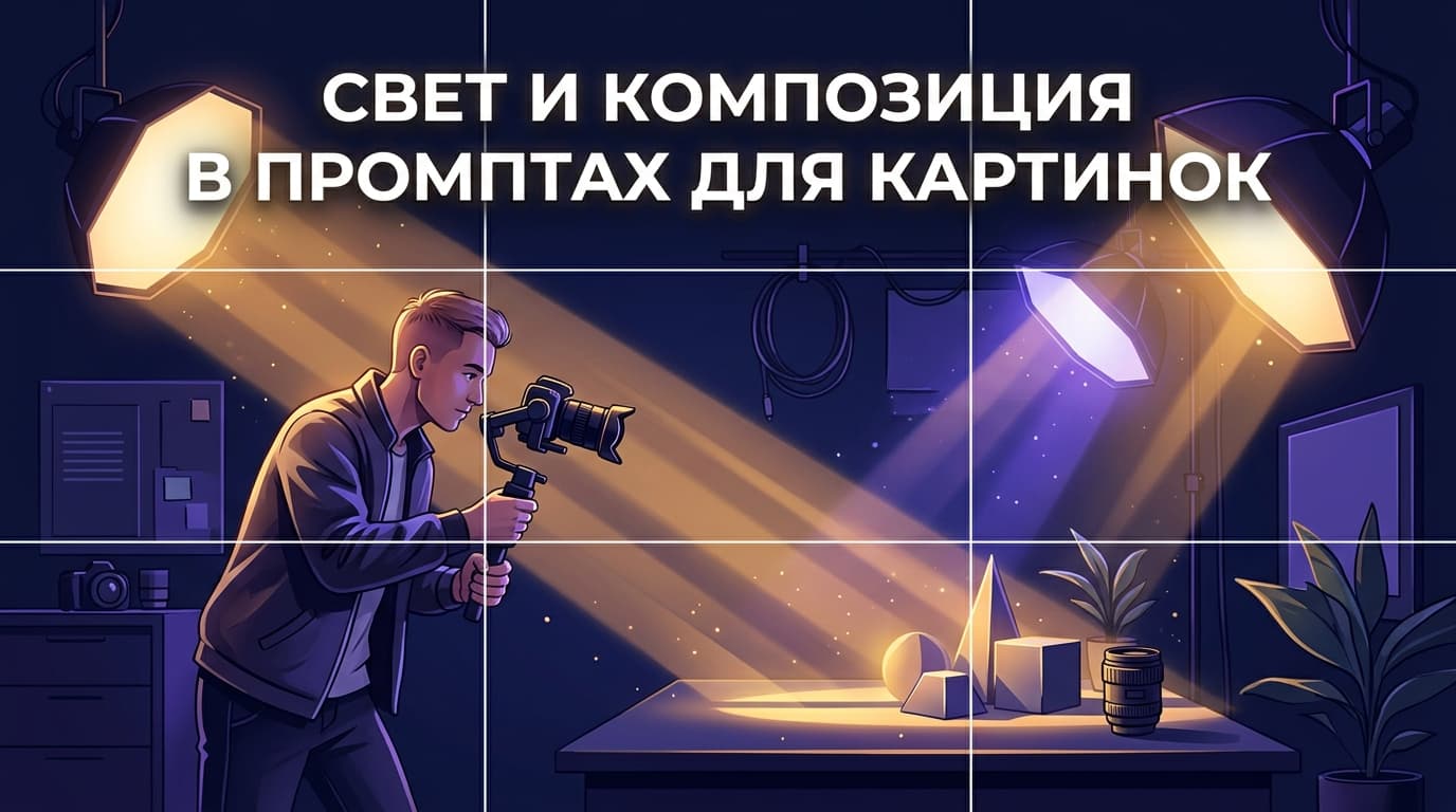 Свет и композиция в промптах для картинок