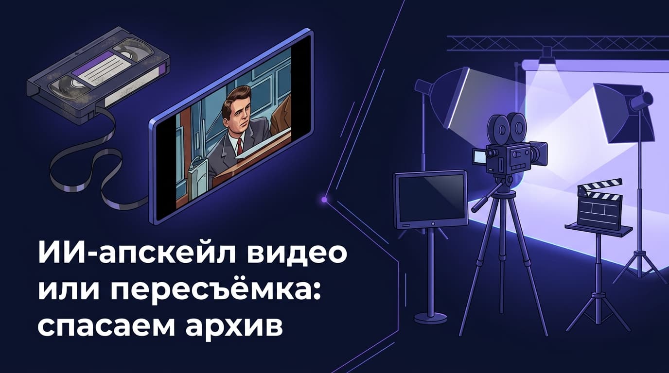 ИИ-апскейл видео или пересъёмка: спасаем архив