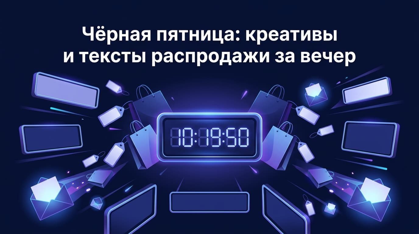 Чёрная пятница: креативы и тексты распродажи за вечер