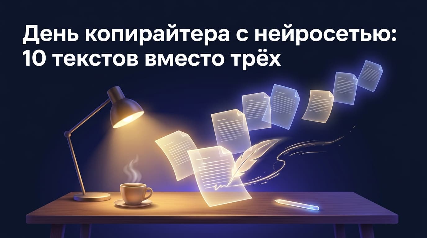 День копирайтера с нейросетью: 10 текстов вместо трёх