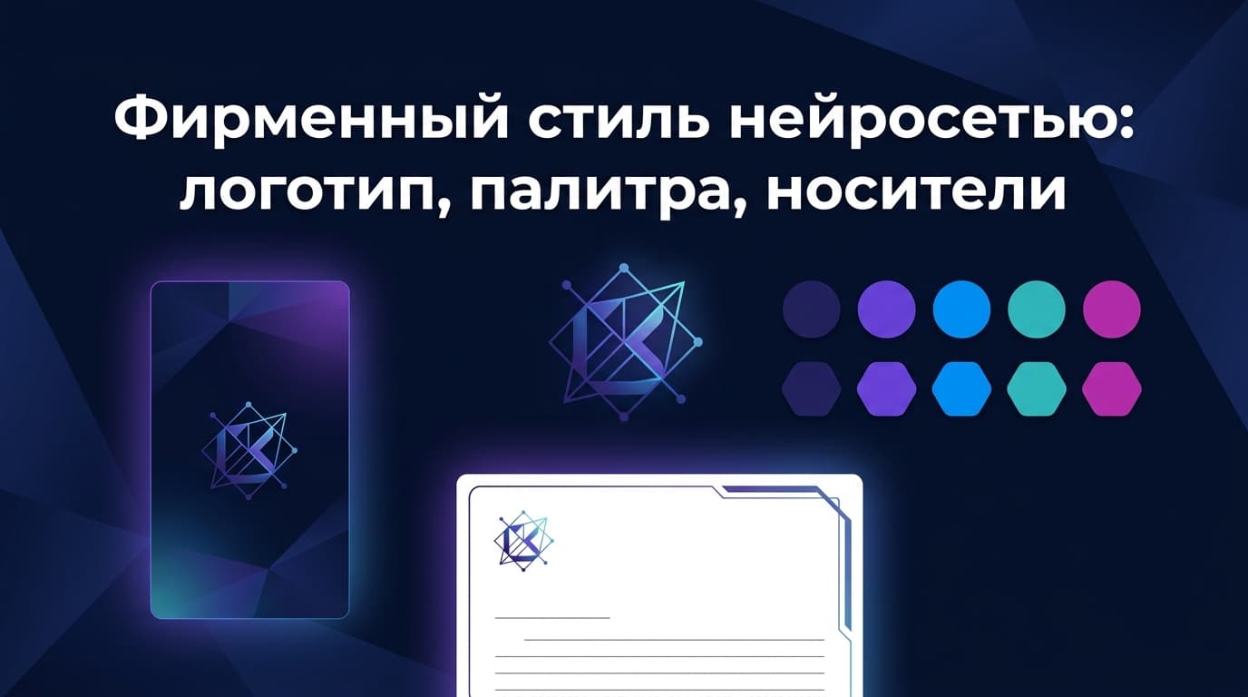 Фирменный стиль нейросетью: логотип, палитра, носители