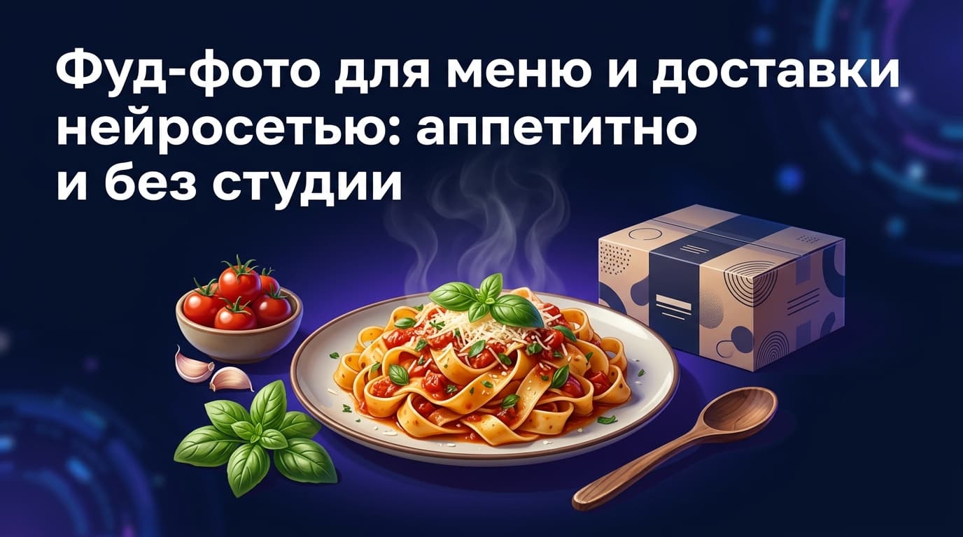 Фуд-фото для меню и доставки нейросетью: аппетитно и без студии