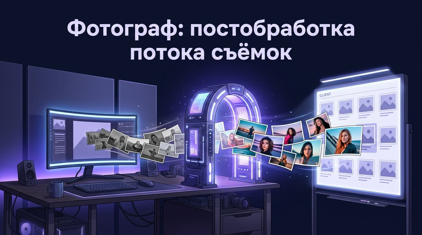 Фотограф: постобработка потока съёмок