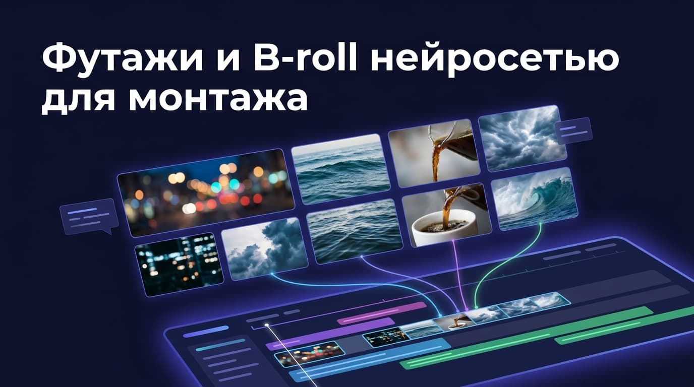 Футажи и B-roll нейросетью для монтажа