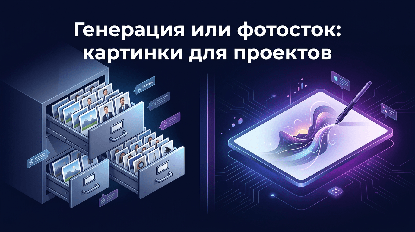 Генерация или фотосток: картинки для проектов