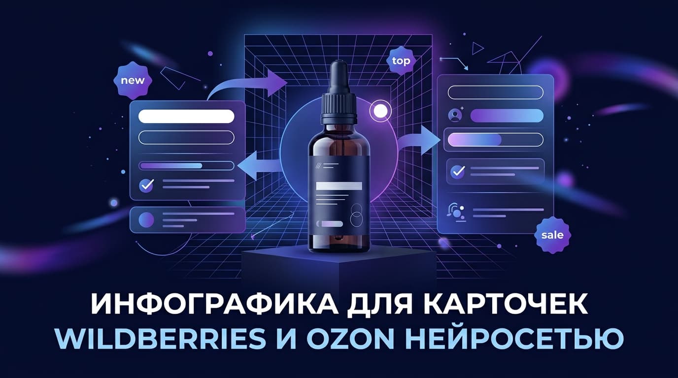 Инфографика для карточек Wildberries и Ozon нейросетью