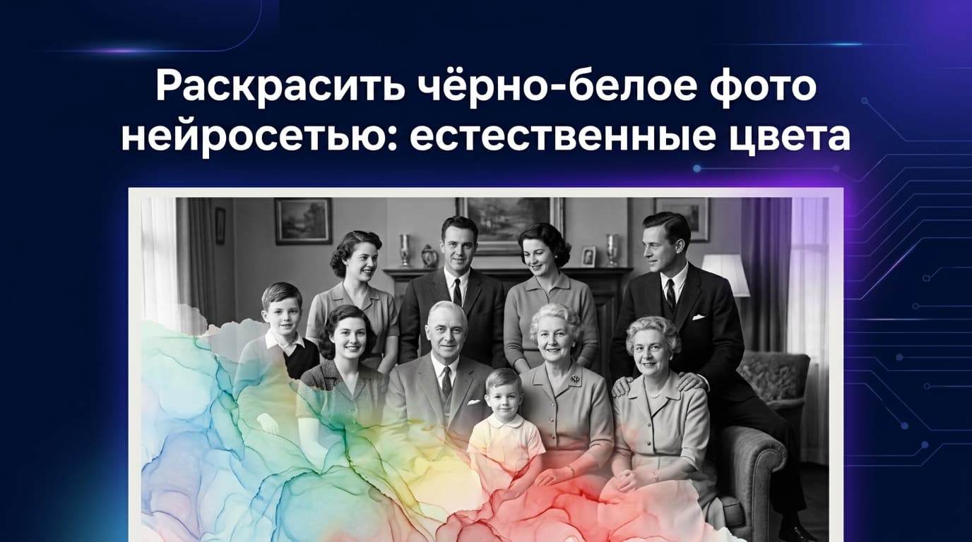 Раскрасить чёрно-белое фото нейросетью: естественные цвета