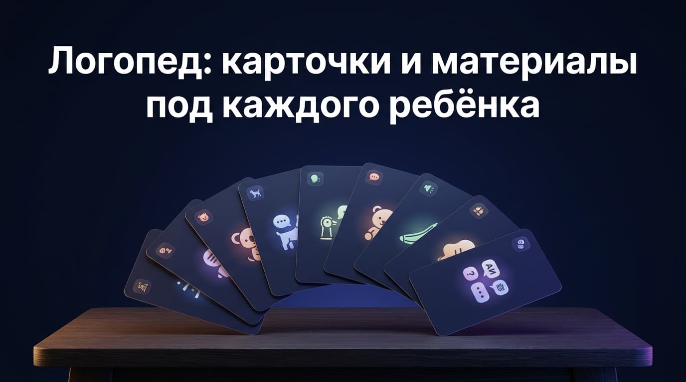 Логопед: карточки и материалы под каждого ребёнка
