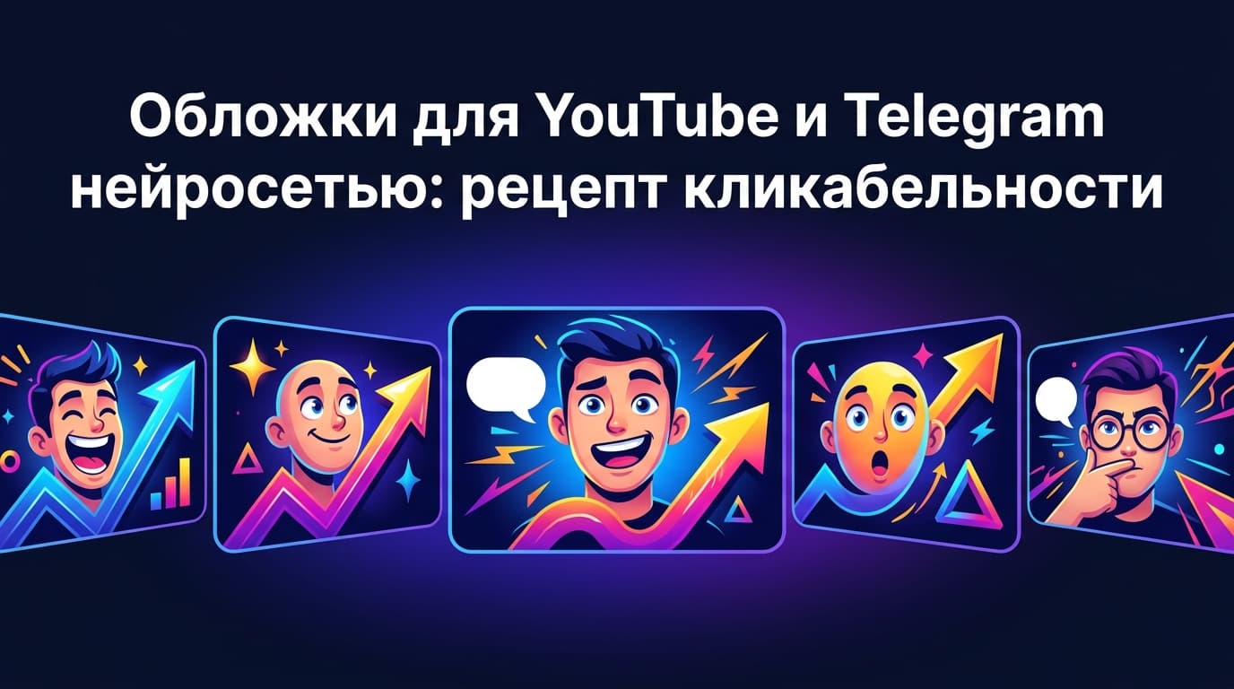 Обложки для YouTube и Telegram нейросетью: рецепт кликабельности