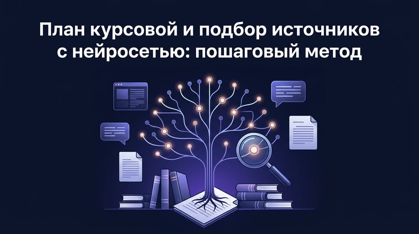 План курсовой и подбор источников с нейросетью: пошаговый метод
